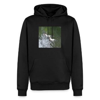 Entenpaar - Männer Premium Bio Hoodie - Schwarz - Vorne - Nico (187cm)