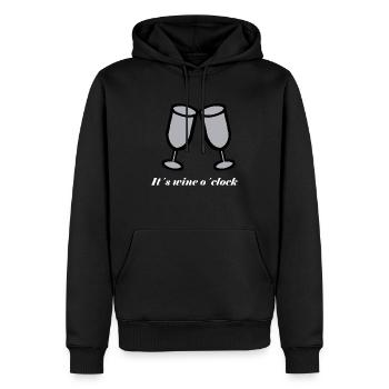 Wein Wine Weinzeit Geschenk Geschenkidee Uhr Clock - Männer Premium Bio Hoodie - Schwarz - Vorne - Nico (187cm)