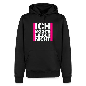 Bartleby der Schreiber - Ich möchte lieber nicht - Männer Premium Bio Hoodie - Schwarz - Vorne - Nico (187cm)