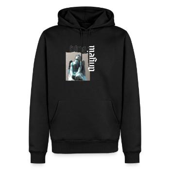 Engel Blau Gedanken Teufel Geschenkidee - Männer Premium Bio Hoodie - Schwarz - Vorne - Nico (187cm)