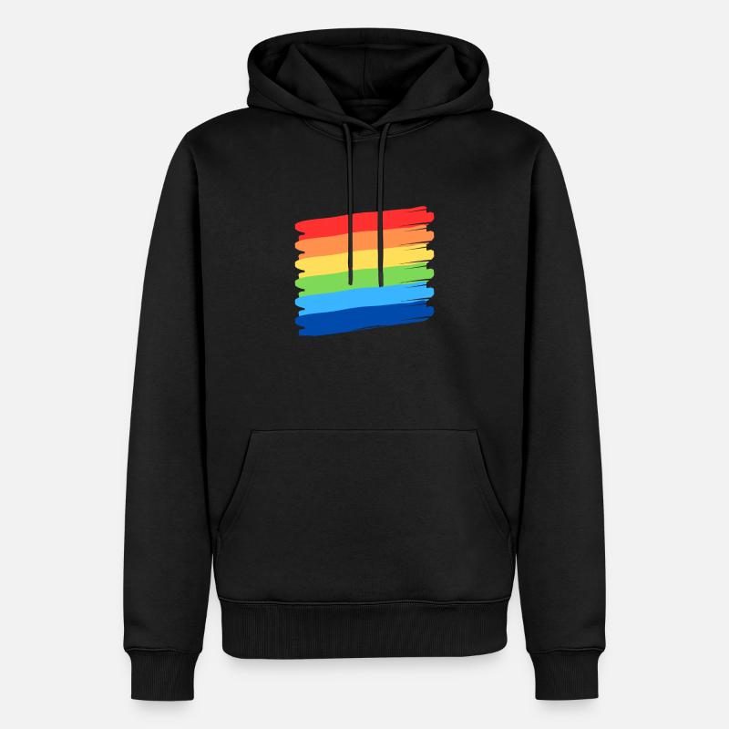 Rainbow Pride - Männer Premium Bio Hoodie - Schwarz