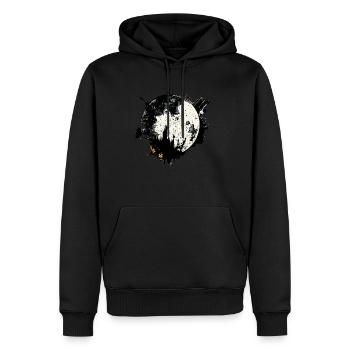 Mond Graffiti schwarz weiß - Männer Premium Bio Hoodie - Schwarz - Vorne - Nico (187cm)