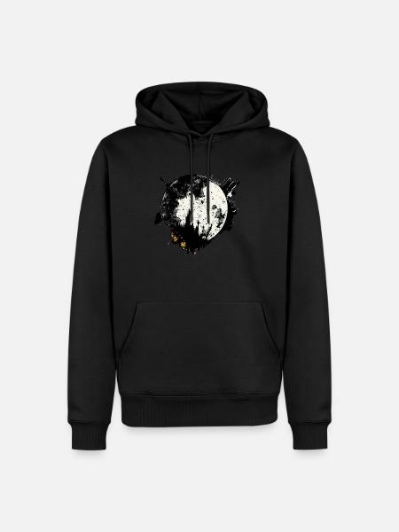 Moon graffiti black and white - Men’s Premium Organic Hoodie - black