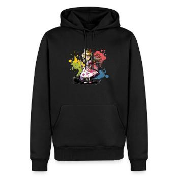 Prinzessin Graffiti Rebellisch - Männer Premium Bio Hoodie - Schwarz - Vorne - Nico (187cm)