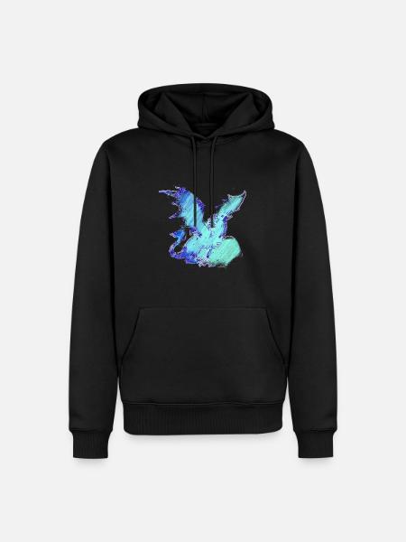 drache ,outline,malerei,graffiti,aquarell - Männer Premium Bio Hoodie - Schwarz