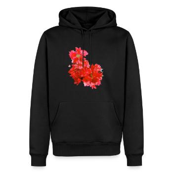 oleander,flower,lotus,vine,floral,flowers - Men’s Premium Organic Hoodie - black - Front - Nico (187cm)