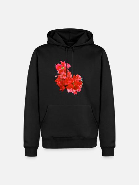 laurier-rose,fleur,lotus,vigne,floral,fleurs - Sweat à capuche Premium bio Homme - noir