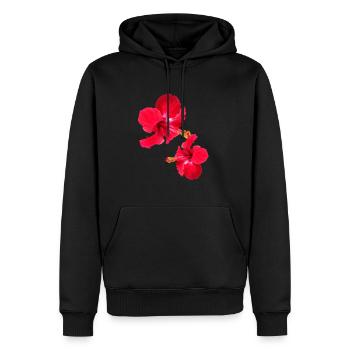 Hibiscus,Flower,Lotus,Flower,Floral,Red - Men’s Premium Organic Hoodie - black - Front - Nico (187cm)