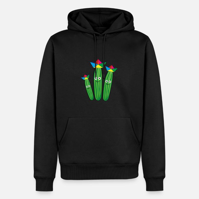 Trio de concombre,Concombre,Concombre,Concombre,Concombre,Concombre,Chapeau, Navire - Sweat à capuche Premium bio Homme - noir