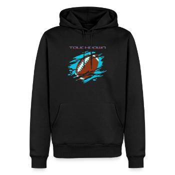 Touchdown - Männer Premium Bio Hoodie - Schwarz - Vorne - Nico (187cm)