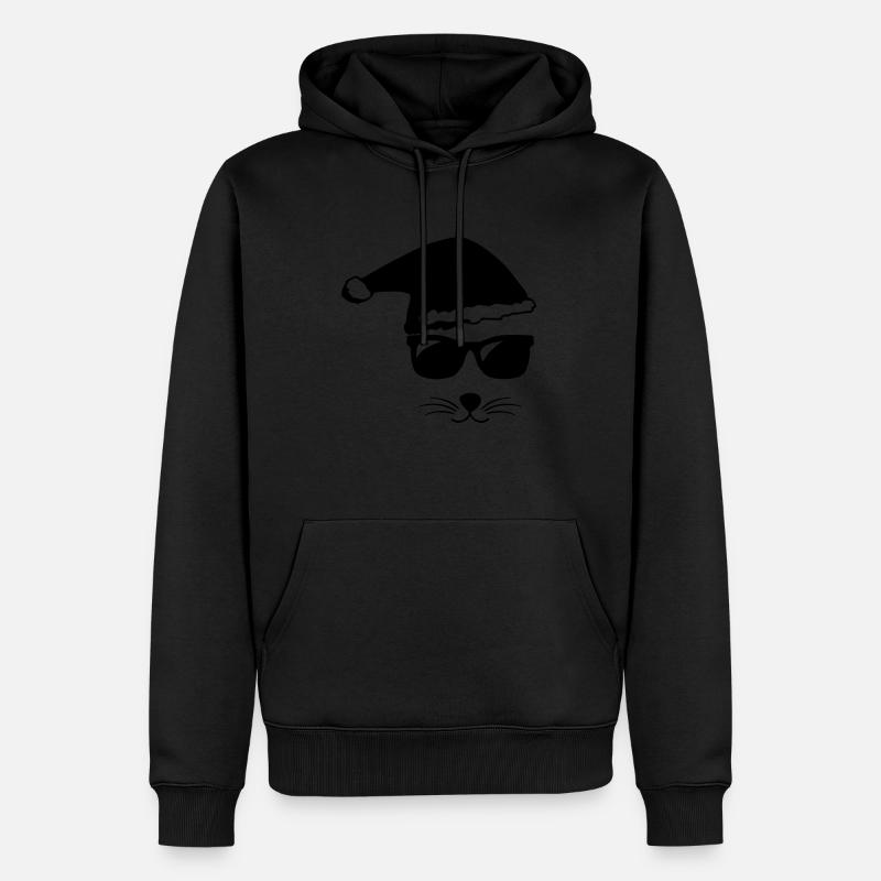 Chat de Noël - Sweat à capuche Premium bio Homme - noir