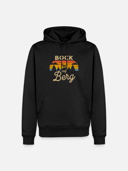 Bock auf Berg - Männer Premium Bio Hoodie - Schwarz