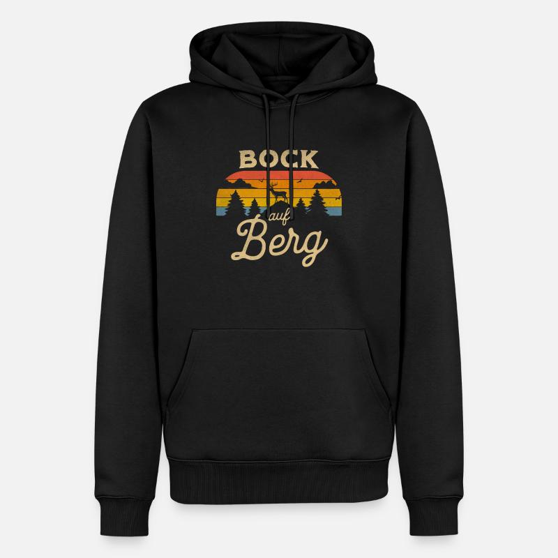 Bock auf Berg - Männer Premium Bio Hoodie - Schwarz