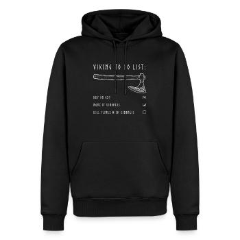 Viking to do list (white) - Men’s Premium Organic Hoodie - black - Front - Nico (187cm)