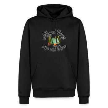 Alle guten Dinge sind wild und kostenlos - Männer Premium Bio Hoodie - Schwarz - Vorne - Nico (187cm)