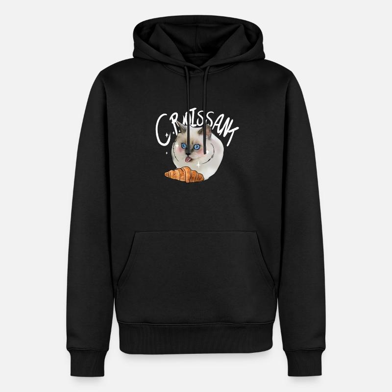 Croissant chat - Sweat à capuche Premium bio Homme - noir