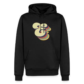 Retro-Buchstabe E - Männer Premium Bio Hoodie - Schwarz - Vorne - Nico (187cm)