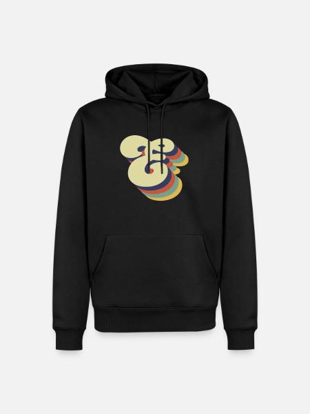 Retro Letter E - Men’s Premium Organic Hoodie - black