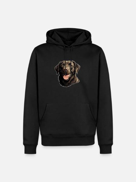 Labrador retrievere - Premium økologisk hettegenser for menn - svart