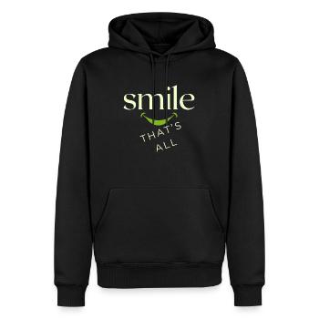 Lächle, das ist alles! - Männer Premium Bio Hoodie - Schwarz - Vorne - Nico (187cm)