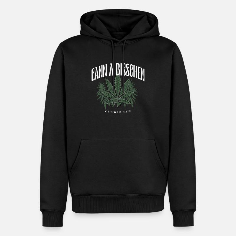 Cann a bisschen verwirren - Männer Premium Bio Hoodie - Schwarz