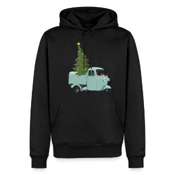 Weihnachtslieferung - Männer Premium Bio Hoodie - Schwarz - Vorne - Nico (187cm)