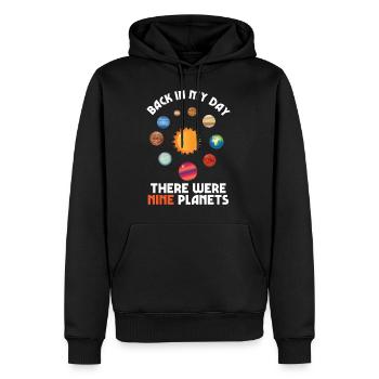 9 planètes de retour dans ma journée Science Astronomy Gift - Sweat à capuche Premium bio Homme - noir - Devant - Nico (187cm)