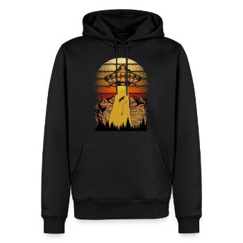 Idée cadeau Alien Abduction Fisherman pour les gens - Sweat à capuche Premium bio Homme - noir - Devant - Nico (187cm)