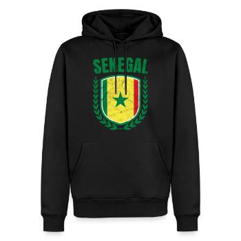 Senegal - Männer Premium Bio Hoodie - Schwarz - Vorne - Nico (187cm)