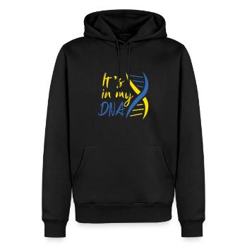 C’est dans mon adn Ukraine Vintage Drapeau ukrainien - Sweat à capuche Premium bio Homme - noir - Devant - Nico (187cm)
