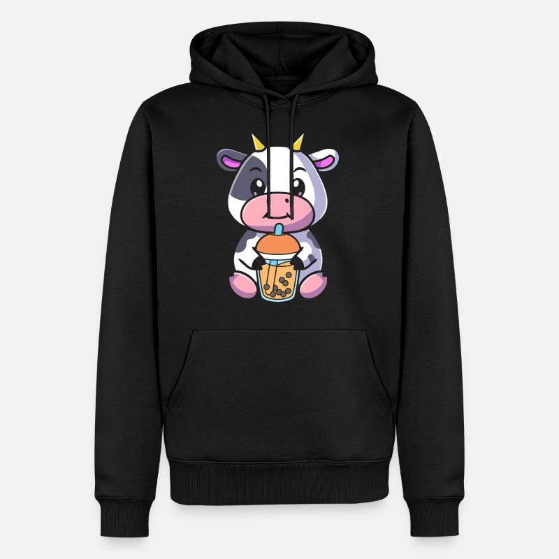 Bubble Tea Kuh - Männer Premium Bio Hoodie - Schwarz