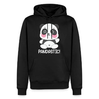 Pandastic Panda Funny Animal Puns - Sweat à capuche Premium bio Homme - noir - Devant - Nico (187cm)