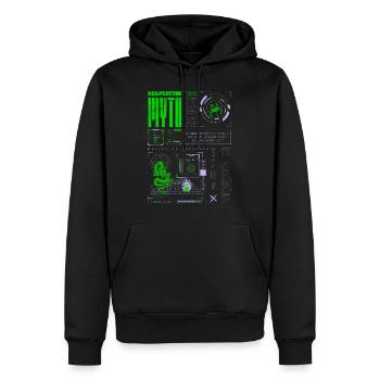 Retro Y2K Streetwear Dragon Illustration - Men’s Premium Organic Hoodie - black - Front - Nico (187cm)