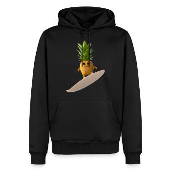 Surfende Ananas - Männer Premium Bio Hoodie - Schwarz - Vorne - Nico (187cm)