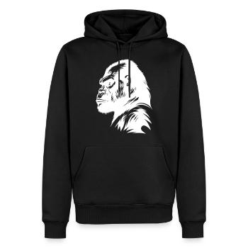 Gorilla Symbol Silhouette - Männer Premium Bio Hoodie - Schwarz - Vorne - Nico (187cm)