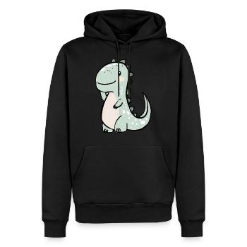 Niedlicher Dinosaurier - Männer Premium Bio Hoodie - Schwarz - Vorne - Nico (187cm)