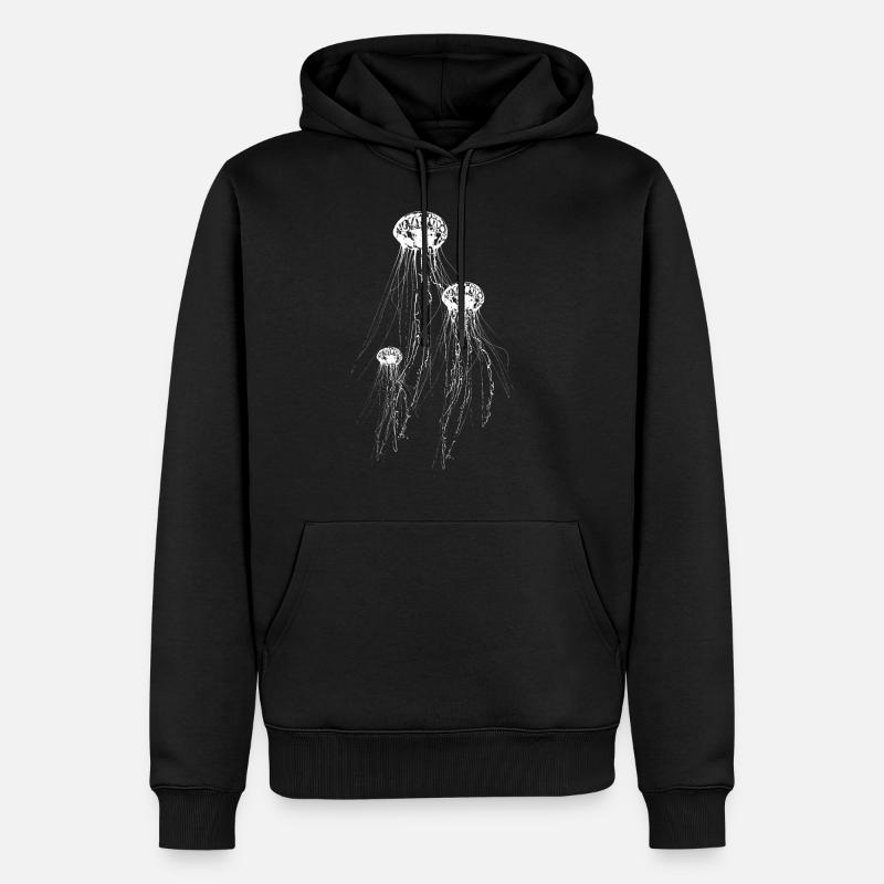 Méduse - Sweat à capuche Premium bio Homme - noir
