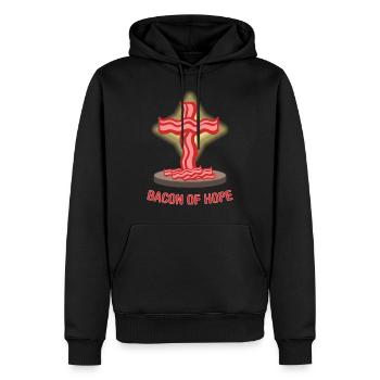 Grillades au bacon de l’espoir Grillage BBQ - Sweat à capuche Premium bio Homme - noir - Devant - Nico (187cm)
