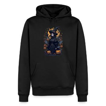 Nuit envoûtante : Sorcière noire d’Halloween - Sweat à capuche Premium bio Homme - noir - Devant - Nico (187cm)