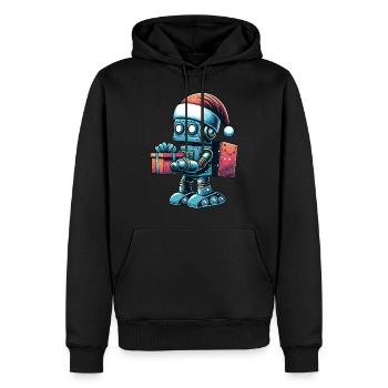Roboter Weihnachtsmann Festliche Technologie - Männer Premium Bio Hoodie - Schwarz - Vorne - Nico (187cm)