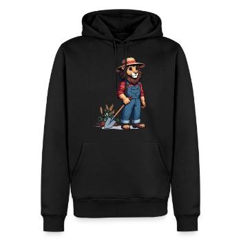 Cute Lion Farmer - Männer Premium Bio Hoodie - Schwarz - Vorne - Nico (187cm)