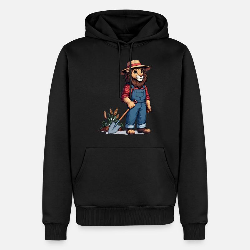 Fermier de lion mignon - Sweat à capuche Premium bio Homme - noir