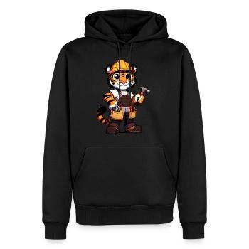 Artisan tigre mignon - Sweat à capuche Premium bio Homme - noir - Devant - Nico (187cm)