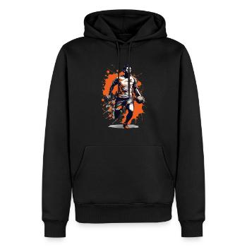 Joueur de handball Streetwear Style iconique - Sweat à capuche Premium bio Homme - noir - Devant - Nico (187cm)