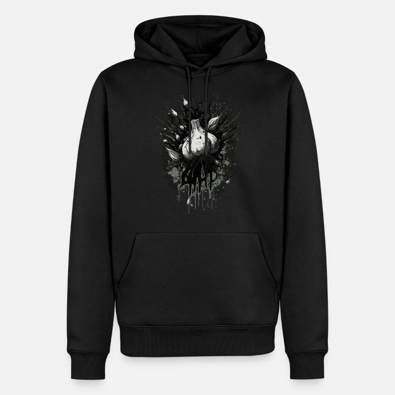 Knoblauch - Männer Premium Bio Hoodie - Schwarz