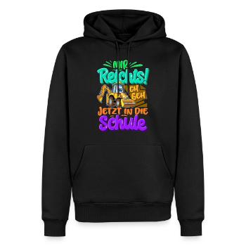 Einschulung Bagger Schulkind - Männer Premium Bio Hoodie - Schwarz - Vorne - Nico (187cm)