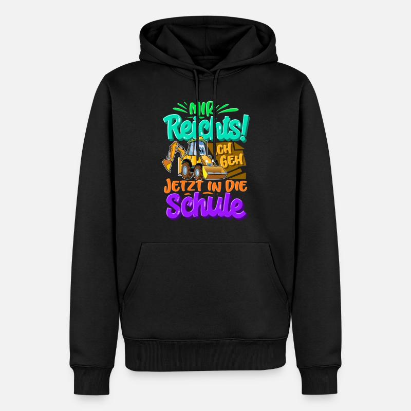 Einschulung Bagger Schulkind - Männer Premium Bio Hoodie - Schwarz