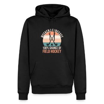 Wochenendvorhersage 100% Feldhockey - Männer Premium Bio Hoodie - Schwarz - Vorne - Nico (187cm)