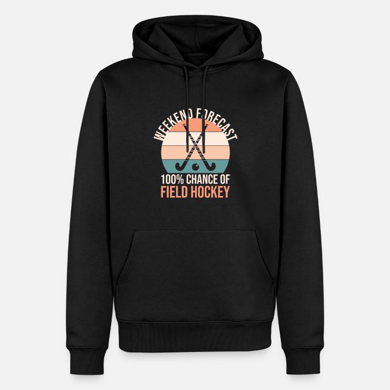 Wochenendvorhersage 100% Feldhockey - Männer Premium Bio Hoodie - Schwarz