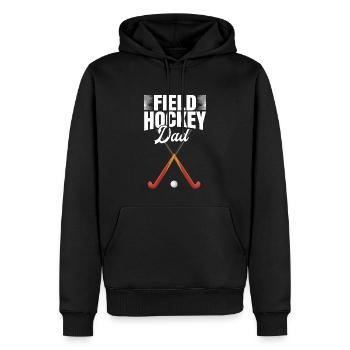 Retro Hockey - Feldhockey Papa - Männer Premium Bio Hoodie - Schwarz - Vorne - Nico (187cm)